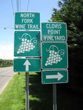 Photo of the North Fork Wine Trail sign