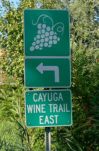Photo of the Cayuga Wine Trail sign