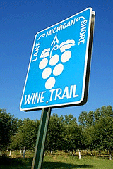 Photo of the Michigan Wine Trails sign